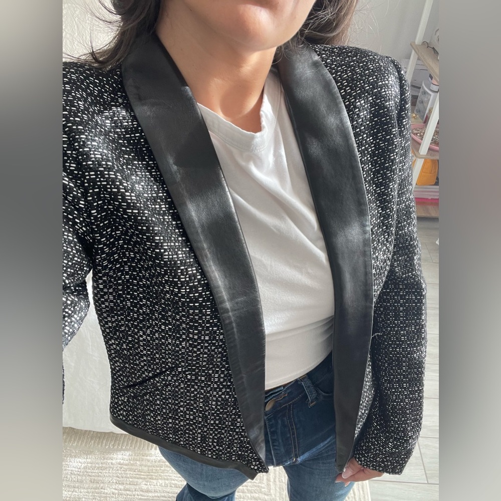 Claudie Pierlot Black & White Tweed Blazer | NWT | Size 38 - Picture 5 of 8